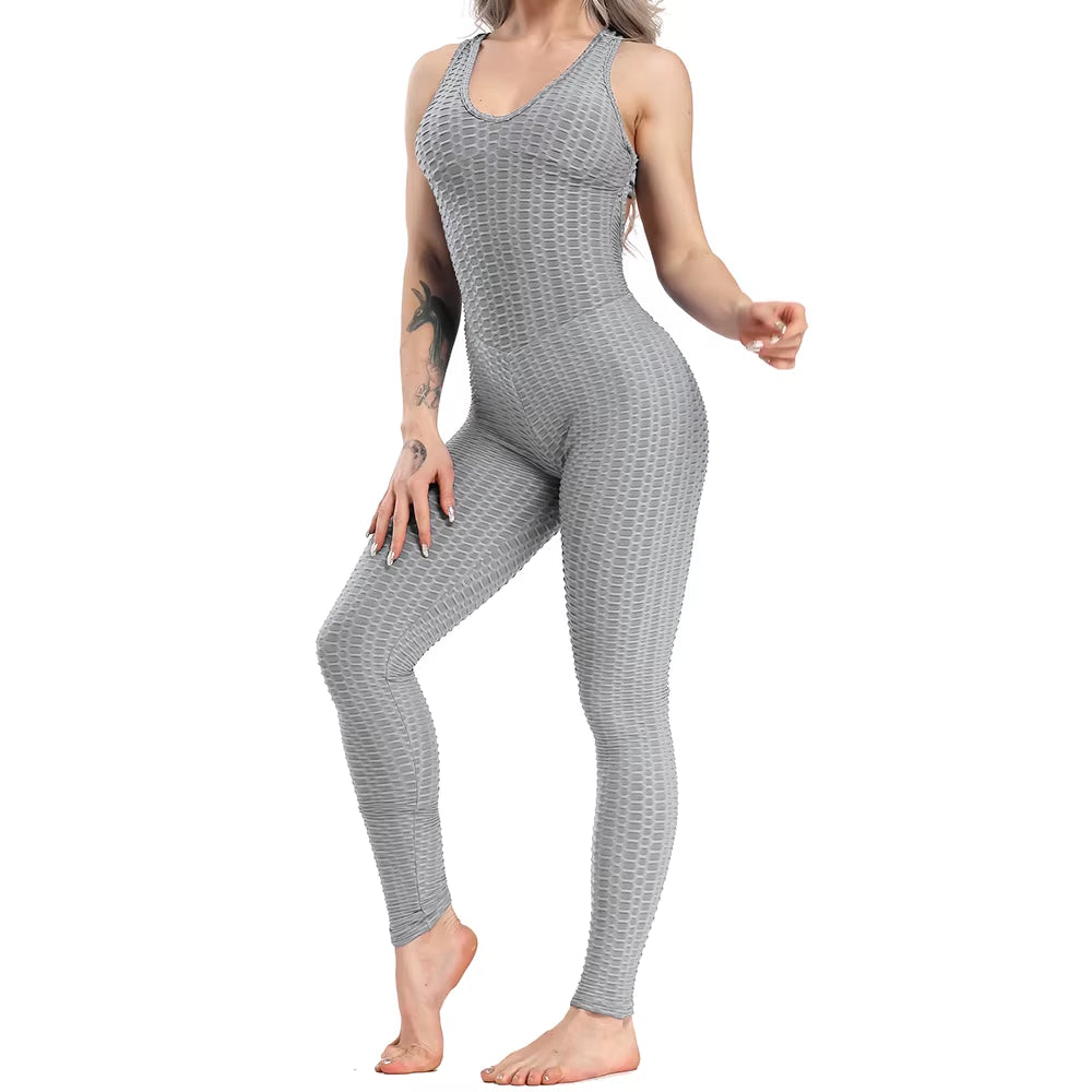 Fashion Women Sport Suit Sexy Open Back Yoga Set Fitness Jumpsuit 2021 Women’S Tracksuit Tummy Control Gym Pants Sportswear