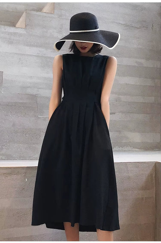 2024 Women White Dress Black Fashion Elegant Party O-Neck Sleeveless Vestido Tank Sundress Female Spring Summer Dresses